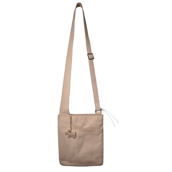 RADLEY LONDON Handbags - Radley London Pocket Leather Crossbody Bag Pebbled Blush Pink Scottie Dog Charm